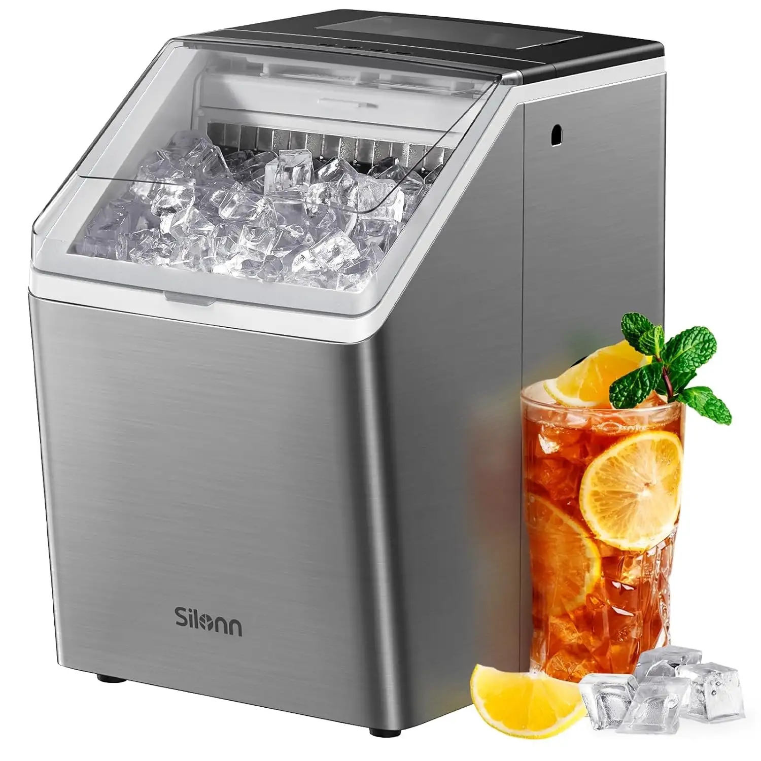 Silonn Ice Makers Countertop Stainless Steel